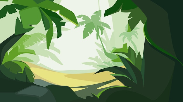 Bosque tropical a la luz del día. Hermoso paisaje natural.