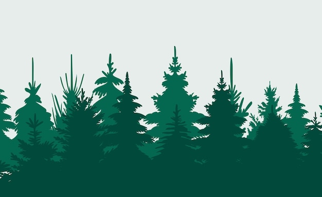 bosque, verde, silueta, diseño, aislado, vector