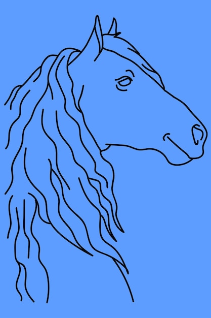 Vector bosquejo de arte de línea de caballo