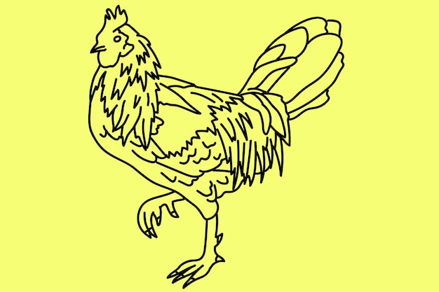 Bosquejo de arte de línea de gallo