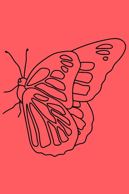 Vector bosquejo de arte de línea de mariposa