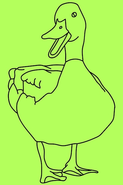 bosquejo de arte de línea de pato