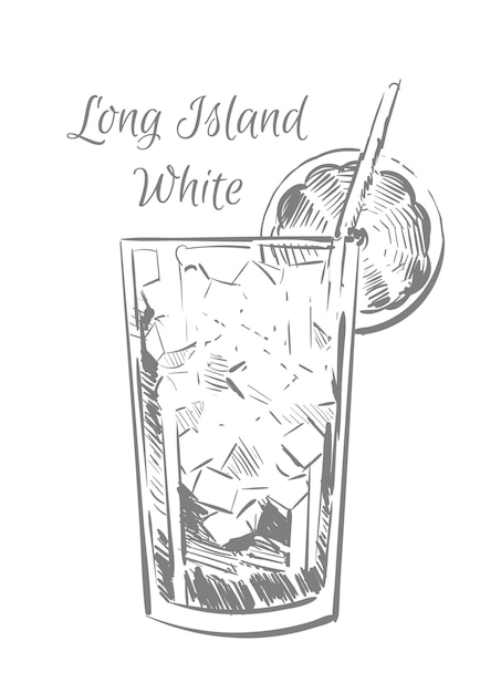 Vector bosquejo blanco de long island dibujado a mano