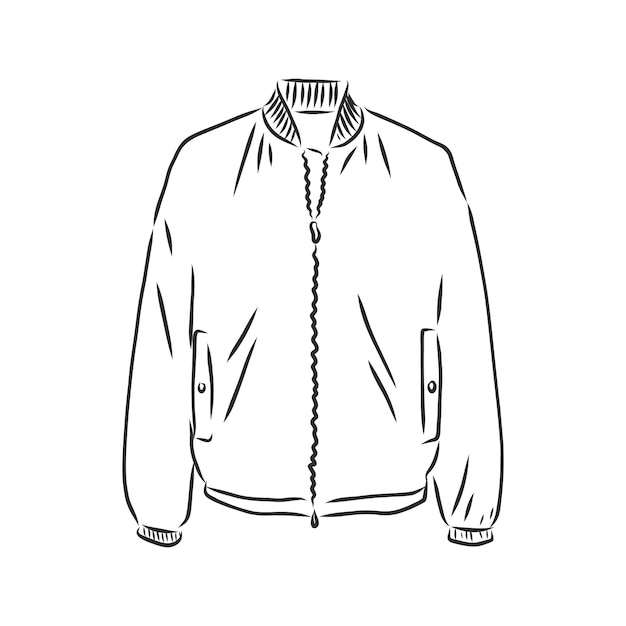 bosquejo del bombardero. chaqueta de bombardero, ilustración de dibujo vectorial