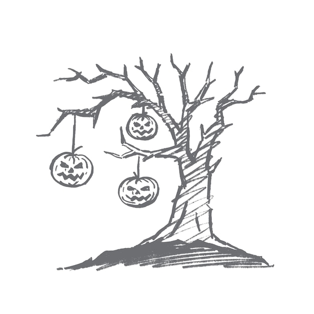 Bosquejo del concepto de halloween dibujado a mano