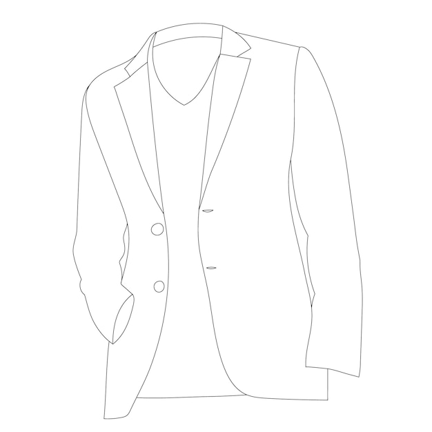 Vector bosquejo de contorno aislado de una chaqueta de hombre