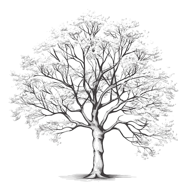 Vector bosquejo dibujado a mano ilustración árbol haya