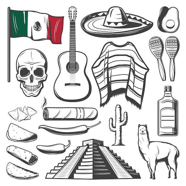 Bosquejo de la fiesta de fiesta mexicana del cinco de mayo