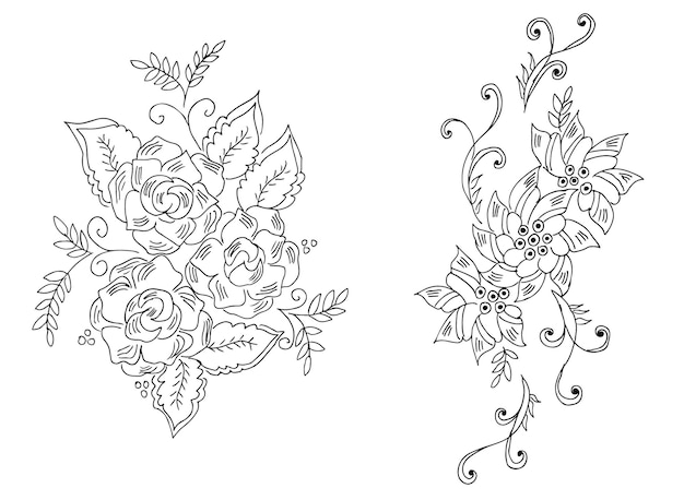 Bosquejo, flor, ilustración