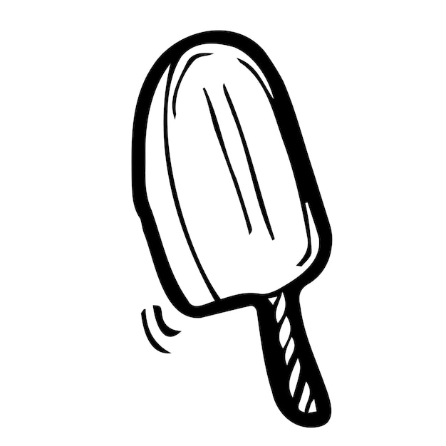 Bosquejo de helado de garabato en dibujo de helado de línea vectorial