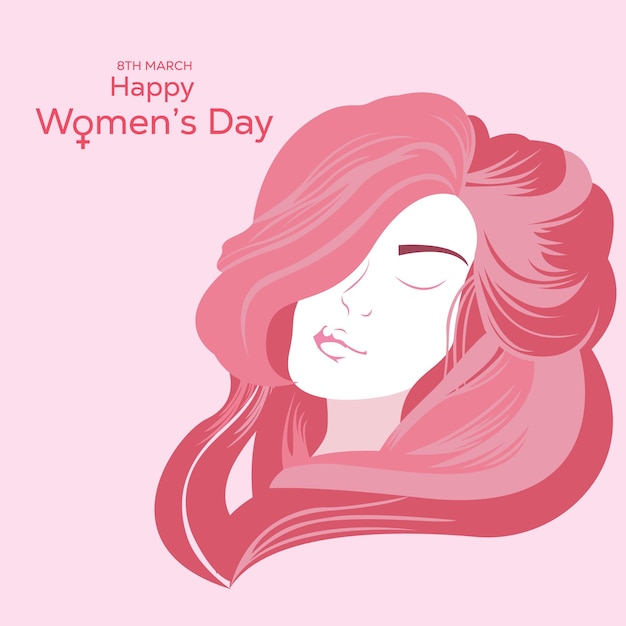 Bosquejo de una hermosa niña para el fondo del día de la mujer feliz
