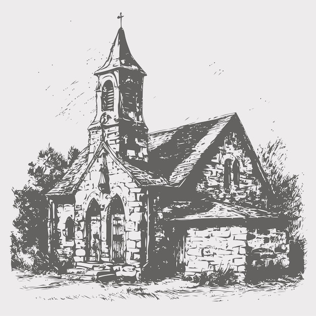 Bosquejo de la iglesia Bosquejo de la iglesia dibujado a mano