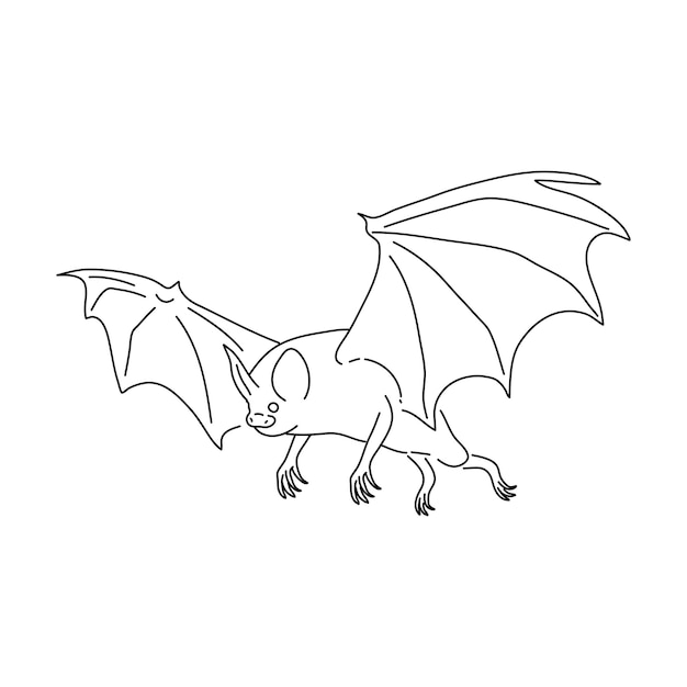 Bosquejo de la ilustración de vector dibujado Bat mano