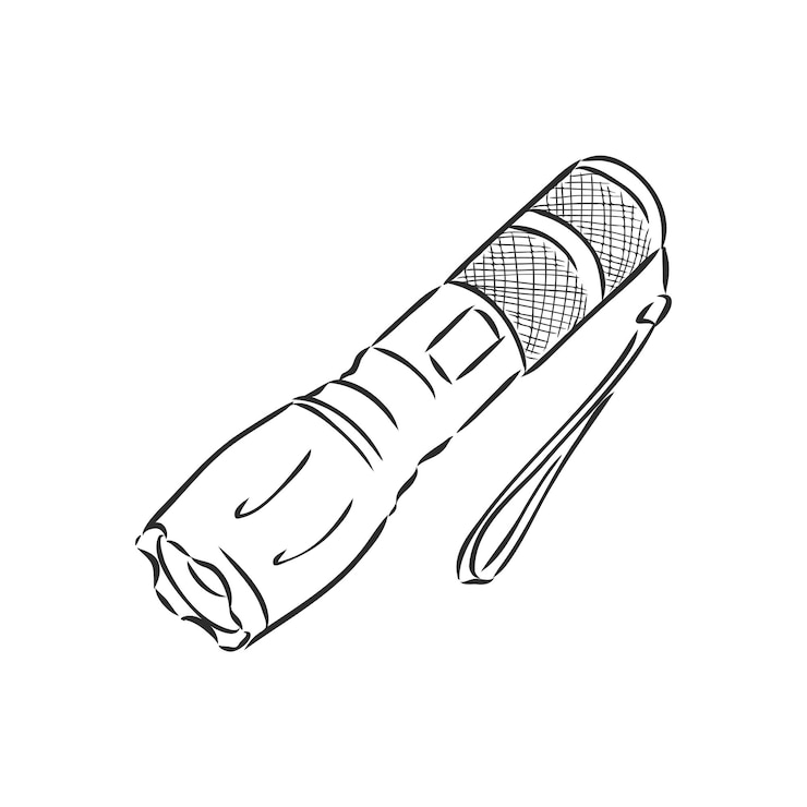 Vector bosquejo de una linterna aislada en un fondo blanco bosquejo del vector de la linterna del vector