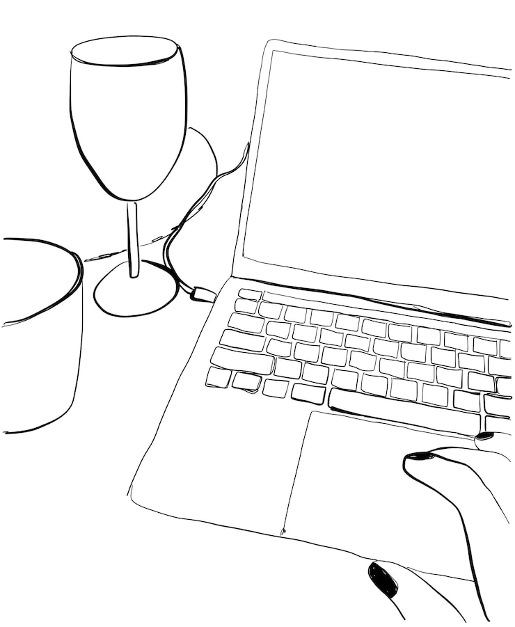 Bosquejo de la mano de la ilustración vectorial de la mujer trabajadora