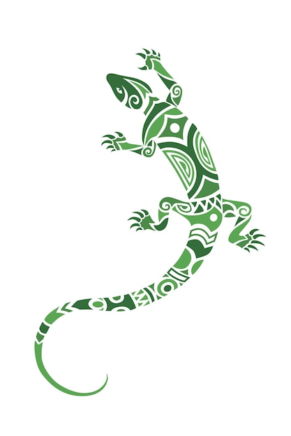 Bosquejo o logotipo del tatuaje del estilo maorí de lagarto