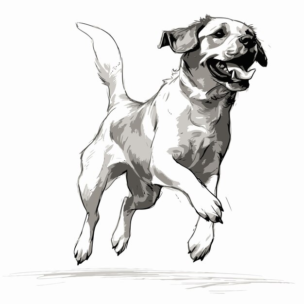 Vector bosquejo de un perro