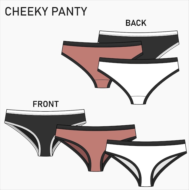 Vector bosquejo plano de cheeky panty en vector editable
