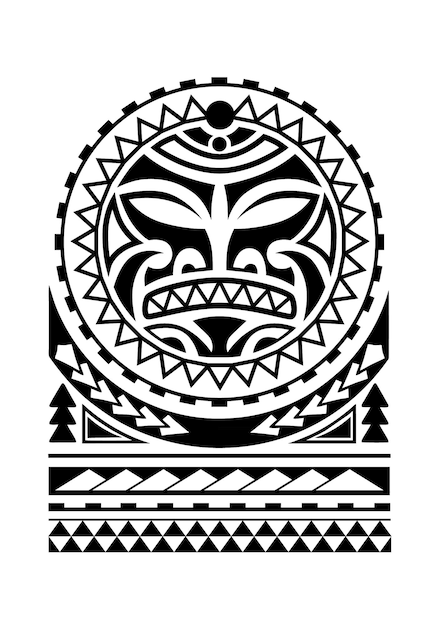 Vector bosquejo del tatuaje estilo maorí para el hombro