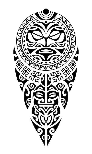 Bosquejo del tatuaje estilo maorí para la pierna o el hombro