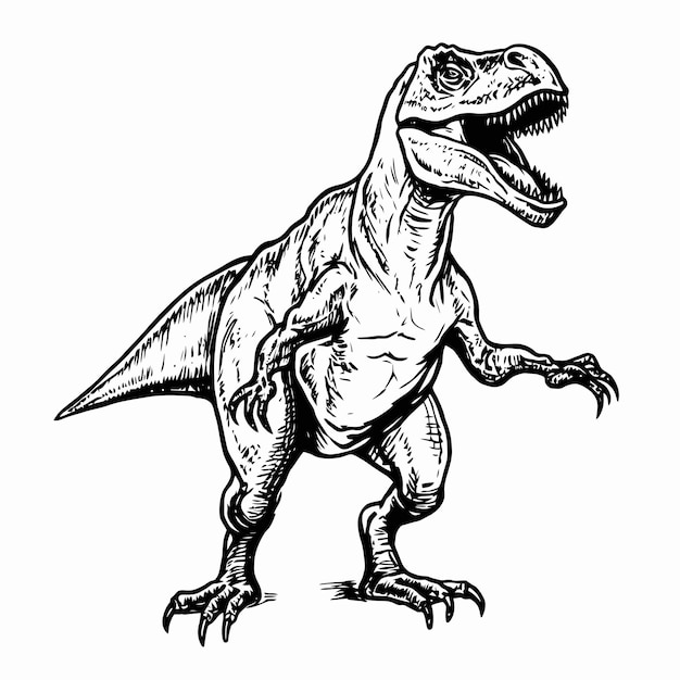 Vector bosquejo de tiranosaurio