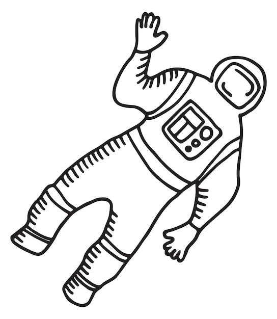Bosquejo de traje de astronauta Astronauta espacial dibujado a mano