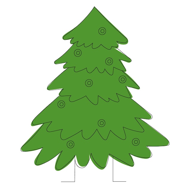 Bosquejo del vector del contorno del árbol verde