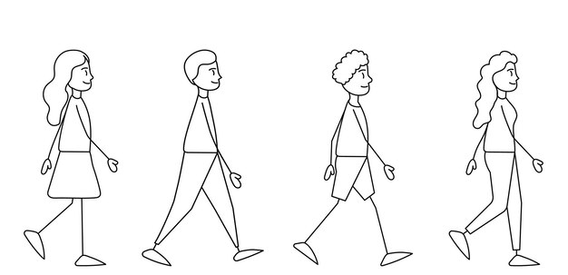 bosquejo del vector del contorno del árbol verde