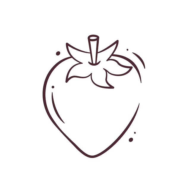 Bosquejo del vector de fresa aislado en un fondo blanco