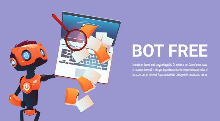 Vector bot de chat gratuito, elemento de asistencia virtual de robot de sitio web o aplicaciones móviles, inteligencia artificial