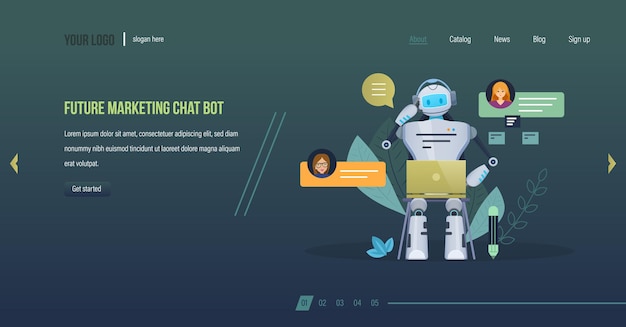 Bot de chat de marketing futuro Innovación tecnología ciencia futura consulta financiera