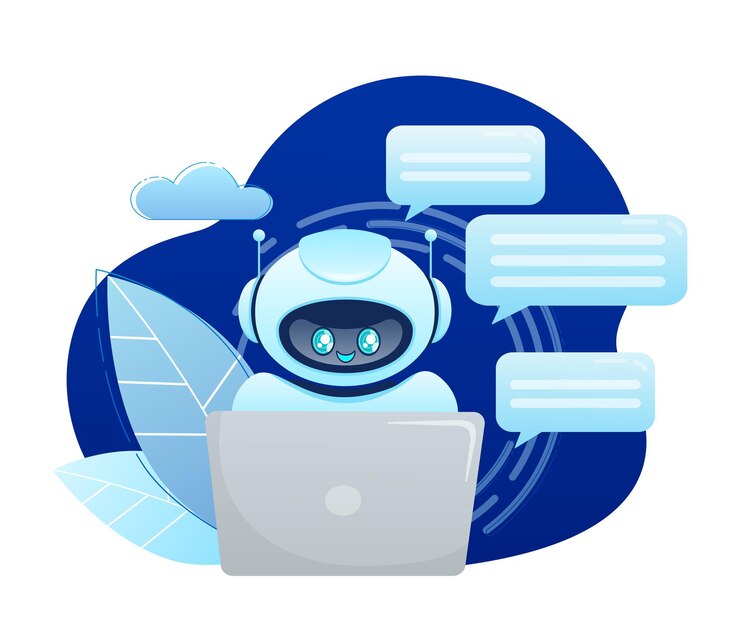 Vector bot de chat plano para diseño web ilustración vectorial isométrica plana inteligencia artificial