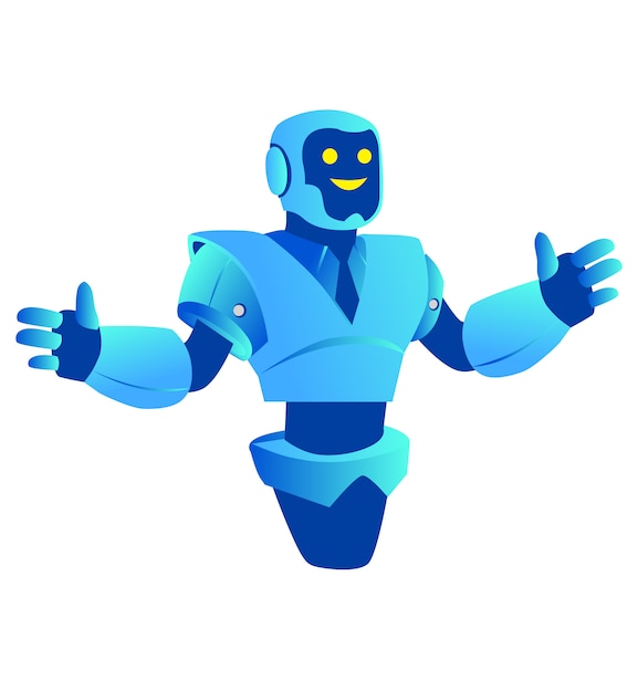 Bot chat. Robot partidario de chatbot, asistente virtual de negocios.