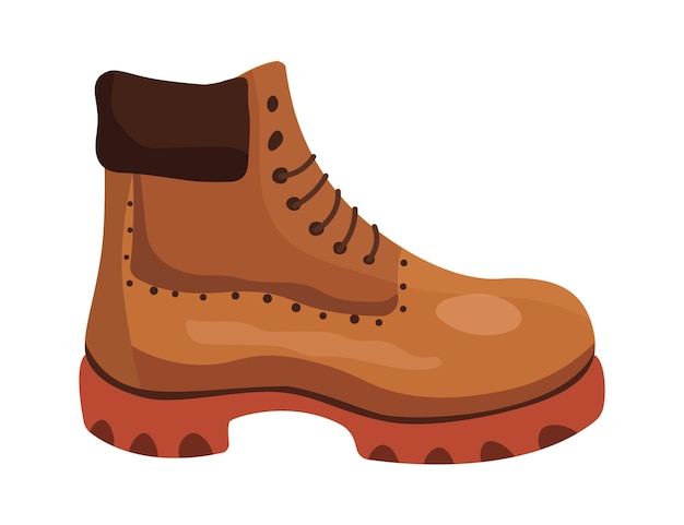 Vector bota de senderismo equipo de camping ilustración vectorial