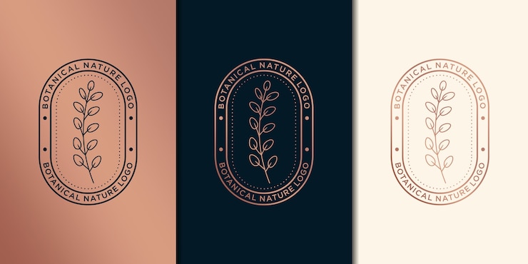 Vector botánico femenino y floral dibujado a mano, logotipo adecuado para salón de spa, boutique de belleza y cosmética para el cabello, empresa.