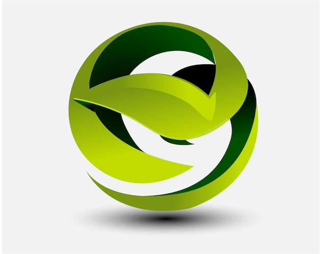 Vector botánico logo diseño hoja vida verde globo tierra