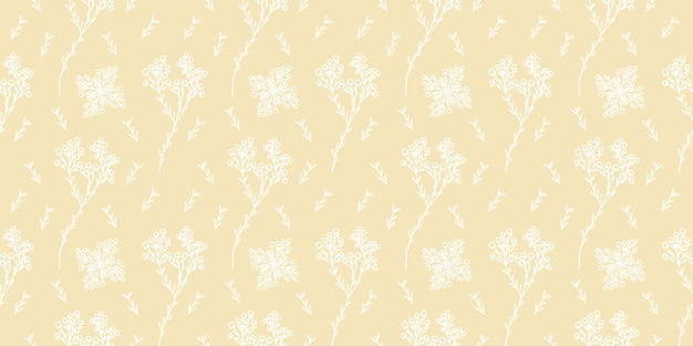 Botánico vector de patrones sin fisuras floral repetición fondo jardín flores dibujado a mano minimalista