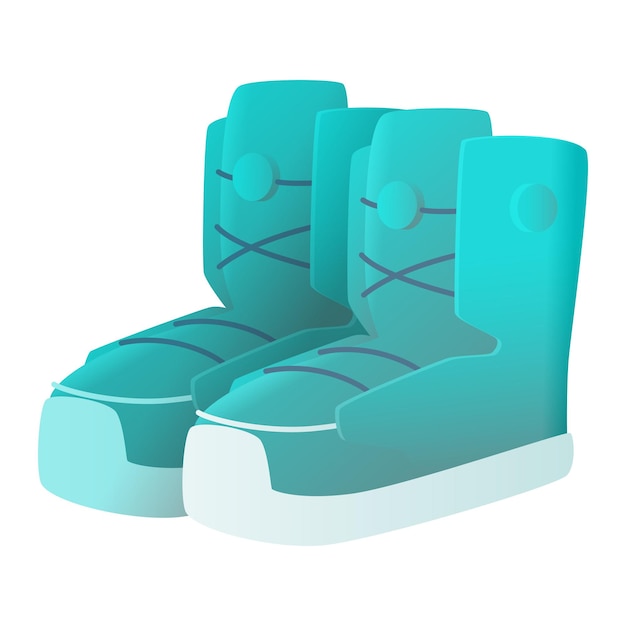 Botas de abrigo profesionales especiales para snowboard o esquí. ilustración vectorial