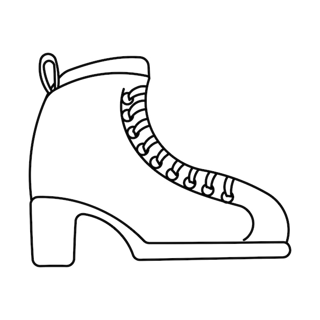 botas barbicore línea doodle zapatos muñeca icono elemento vector ilustración