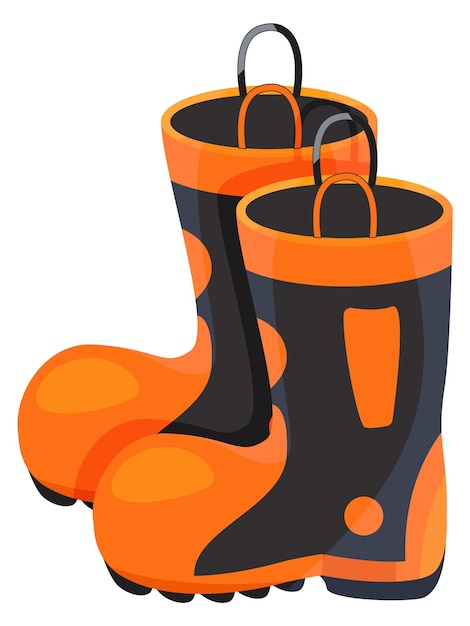 Vector botas de bombero icono de dibujos animados calzado protegido ignífugo