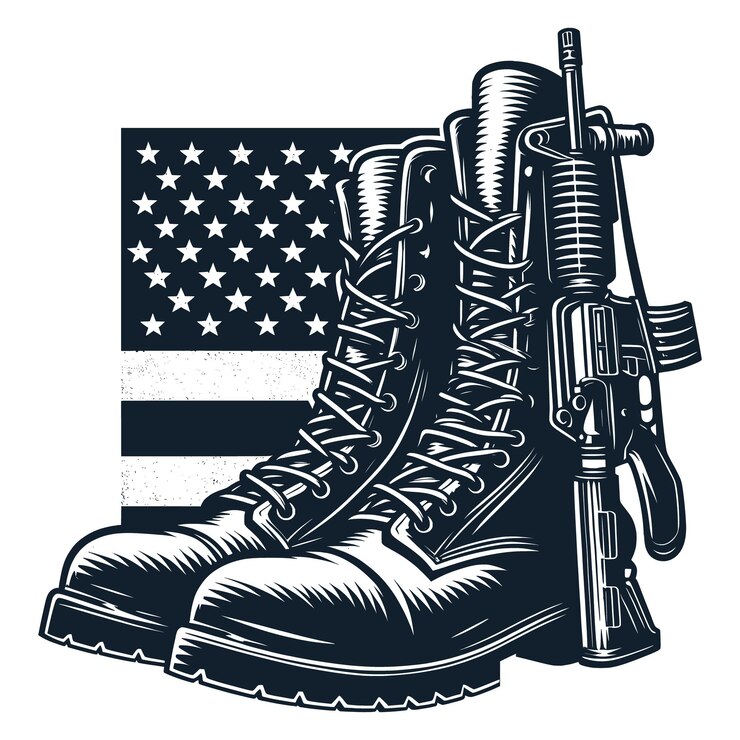 Vector botas de combate archivo botas de ejército vector botas de soldado svg vector militar archivos botas del ejército estadounidense