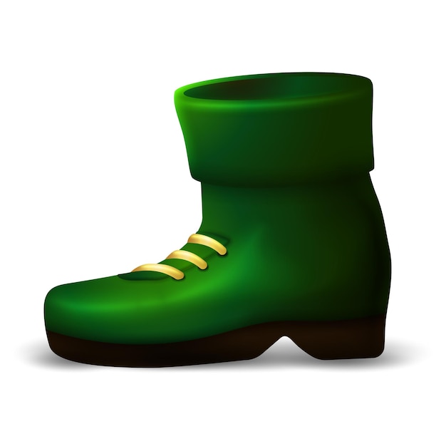 Vector botas de duende para el evento del día de san patricio con color verde 3d