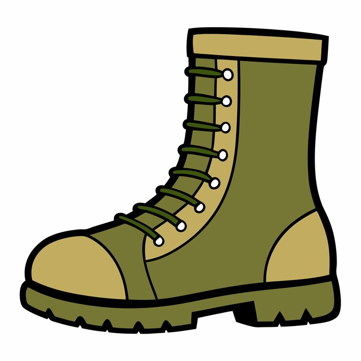 Vector botas de ejército estilo plano vector ilustración aislada fondo blanco