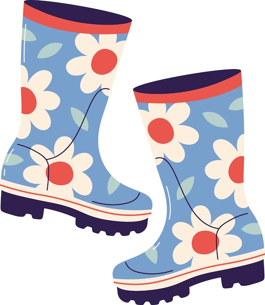 Botas de goma con estampado floral