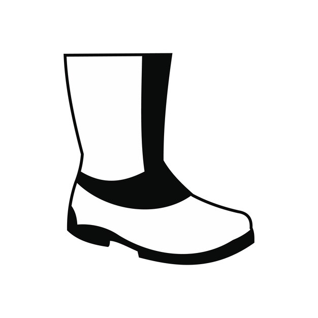 Botas de goma icono simple negro aislado sobre fondo blanco