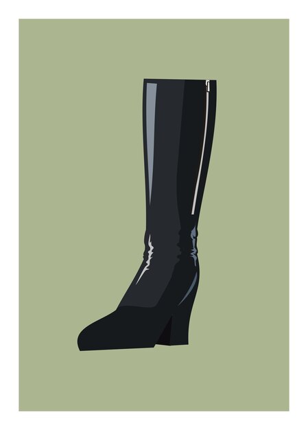Botas de tacón alto Ilustración plana sencilla