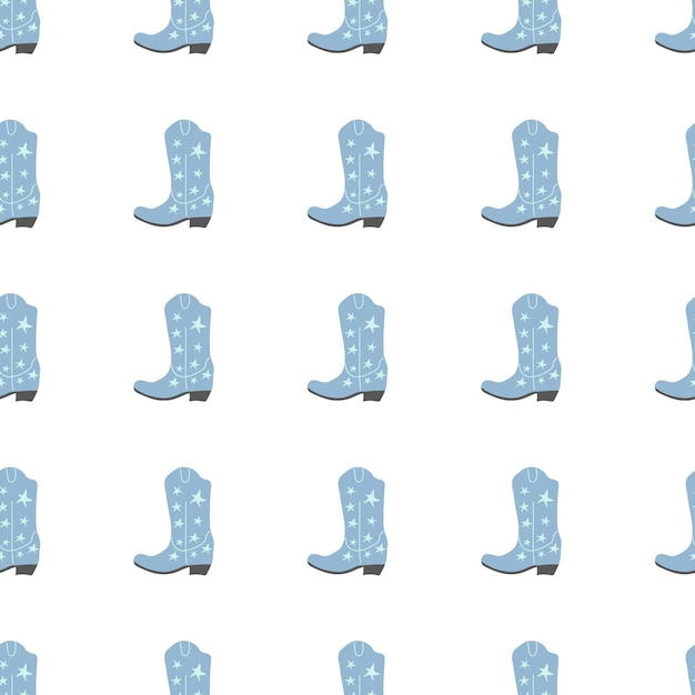 Botas vaqueras con adornos de patrones sin fisuras Tema del salvaje oeste