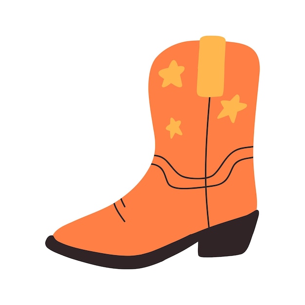 Botas de vaquero aisladas Ilustración vectorial de botas del oeste salvaje Zapatos de campo dibujados a mano