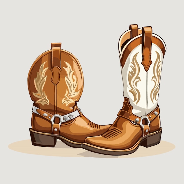 Vector botas de vaquero vector sobre un fondo blanco