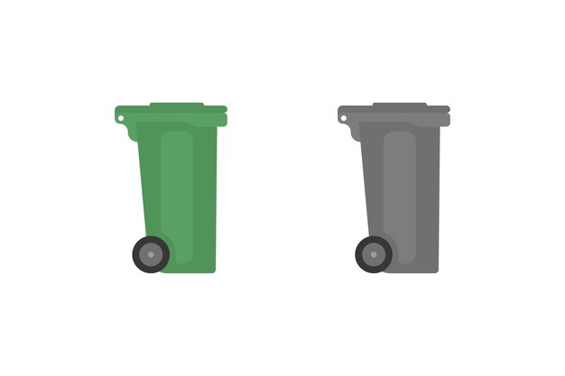 Bote de basura simple ilustración Bin icono símbolo de concepto de caja de basura en vector plano